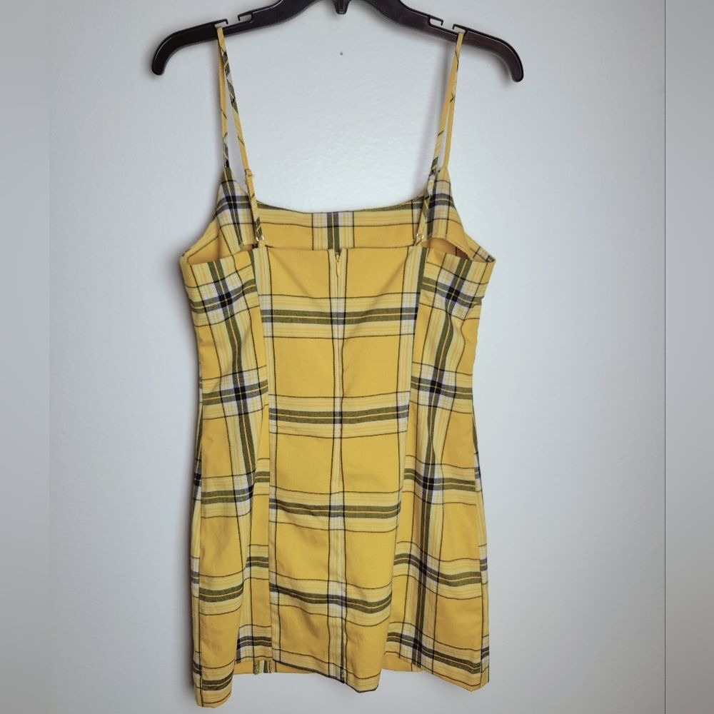 Forever 21 Yellow Plaid 90s Clueless Style Shift Mini Dress, Size M - Picture 3 of 10